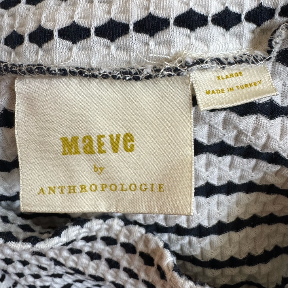 Anthropologie Maeve Textured Stripe Mock Neck Tee - Picture 5 of 8